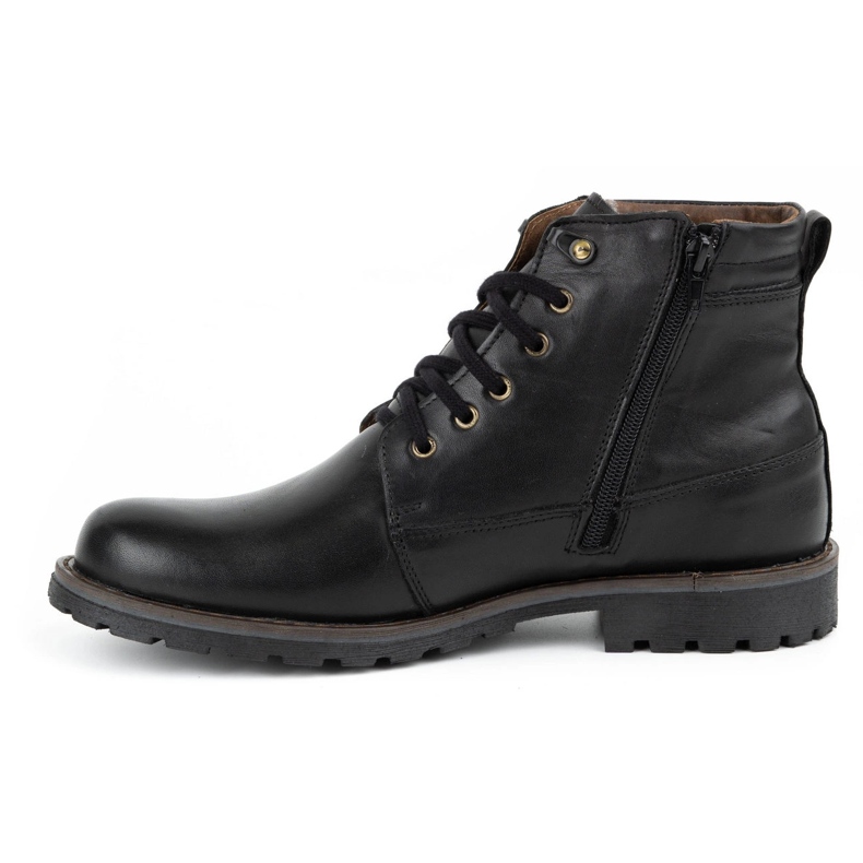 Olivier Botas de inverno de homem em pele 754 pretas preto 1