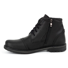 Olivier Botas de inverno de homem em pele 132GT pretas preto 1