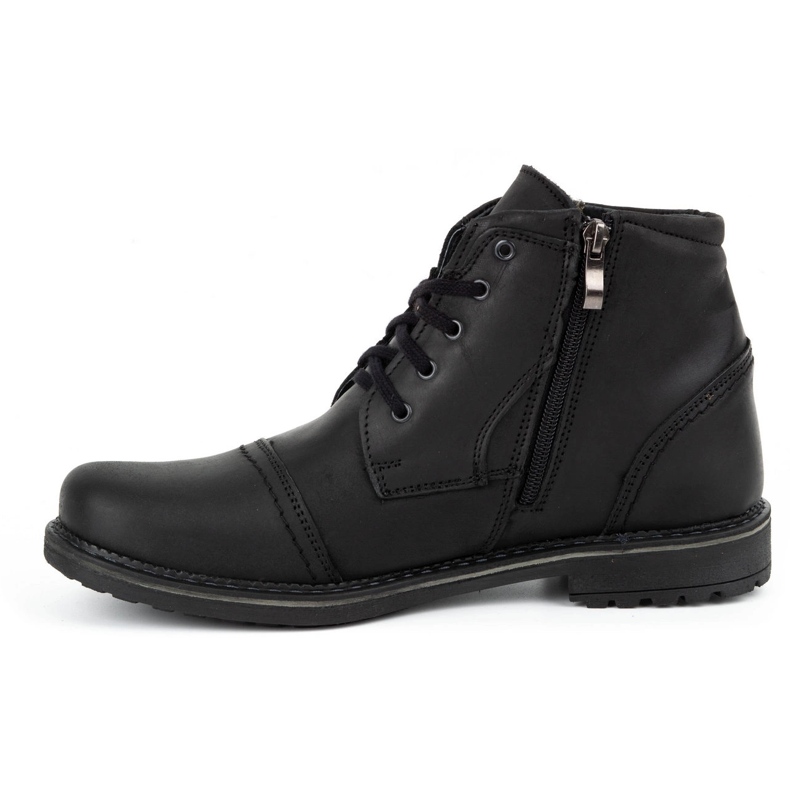 Olivier Botas de inverno de homem em pele 132GT pretas preto 1