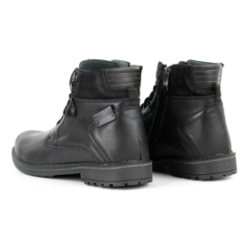 Olivier Botas de inverno de homem em pele 135GT pretas preto 1
