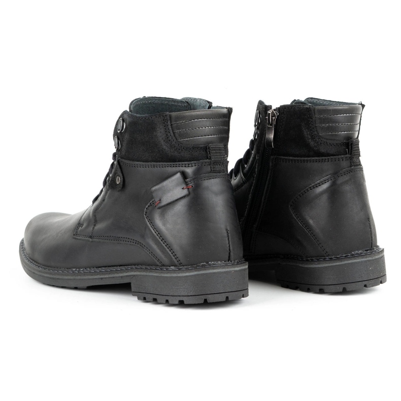 Olivier Botas de inverno de homem em pele 135GT pretas preto 1