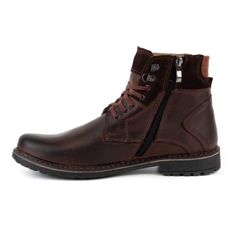 Olivier Botas de inverno de homem em pele 135GT castanho 1