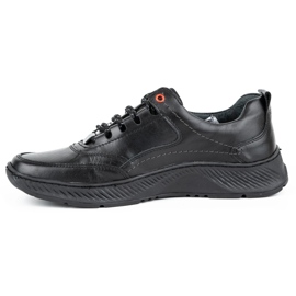 KOMODO Sapatos masculinos Sport 922K em couro preto 1
