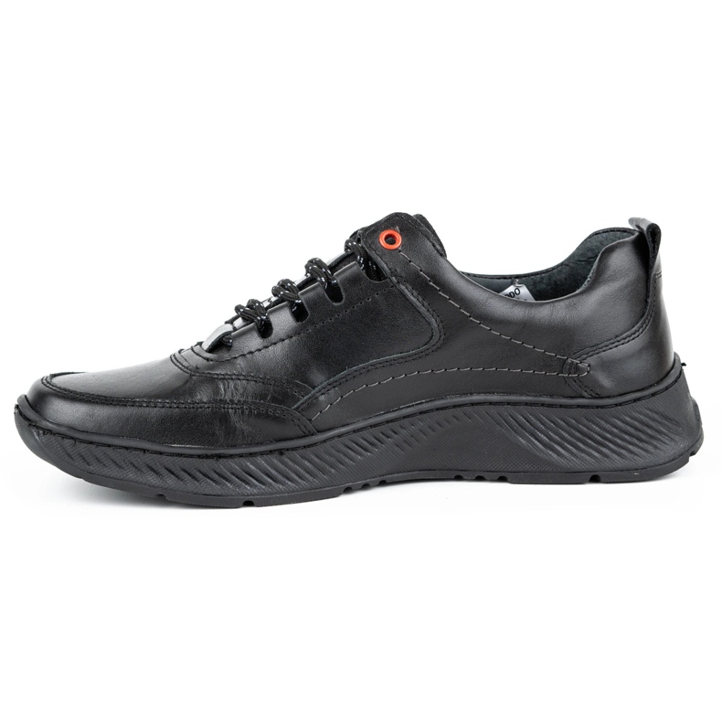 KOMODO Sapatos masculinos Sport 922K em couro preto 1