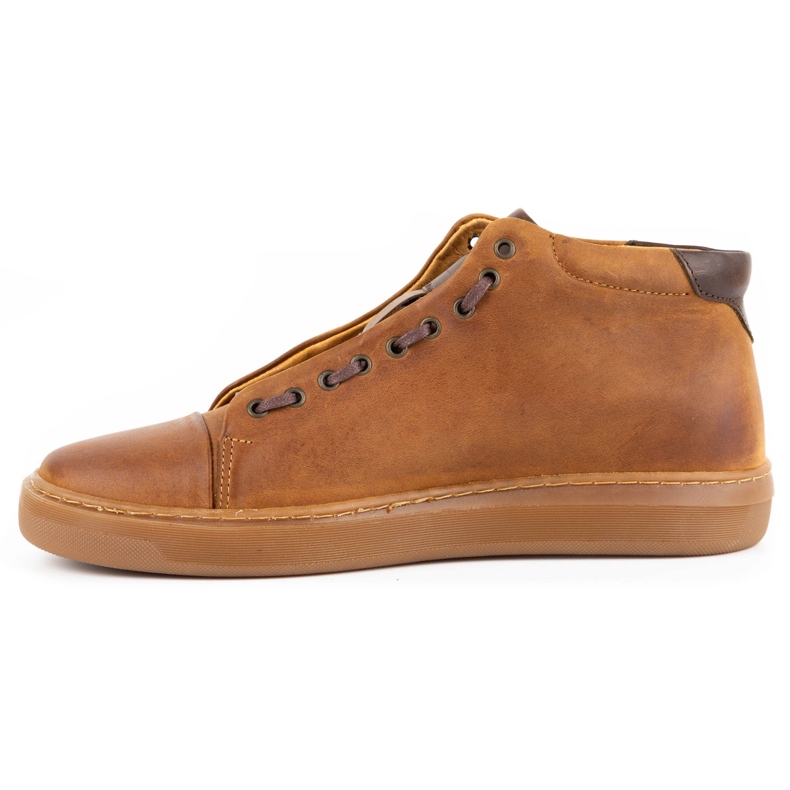 Polbut Sapatos masculinos de couro 2110sw camel castanho 1