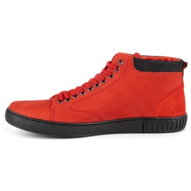 Polbut Sapatos creepers em pele de homem 2108sw vermelho 1