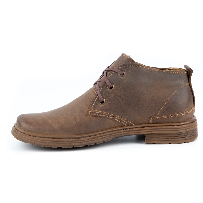 Polbut Botas de inverno de homem em pele 191S castanho marrom 1