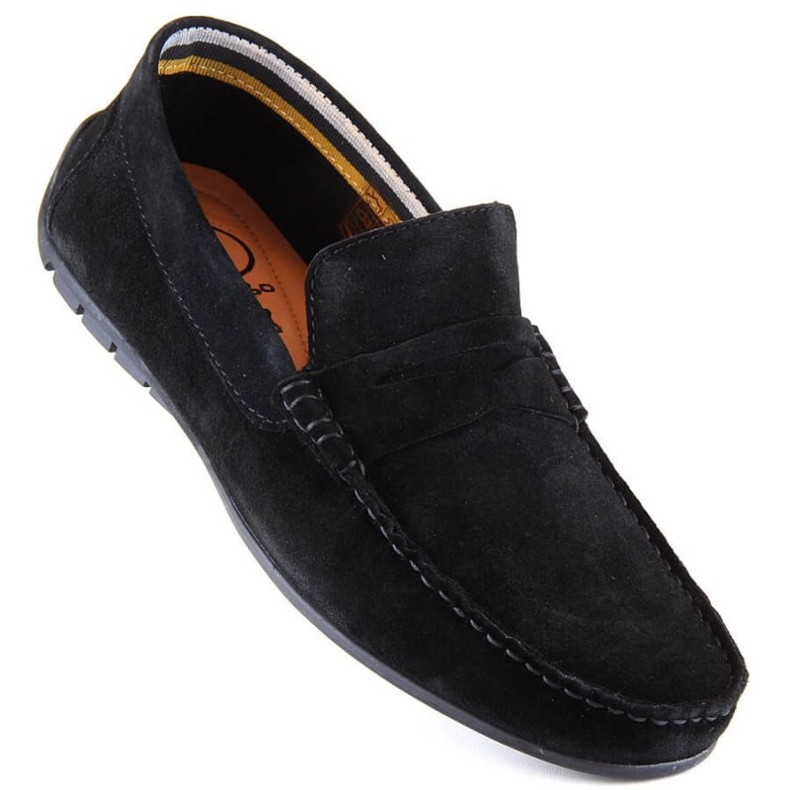Mocassim de couro com sapatos de camurça Filippo M MP921 PAW442A preto 1