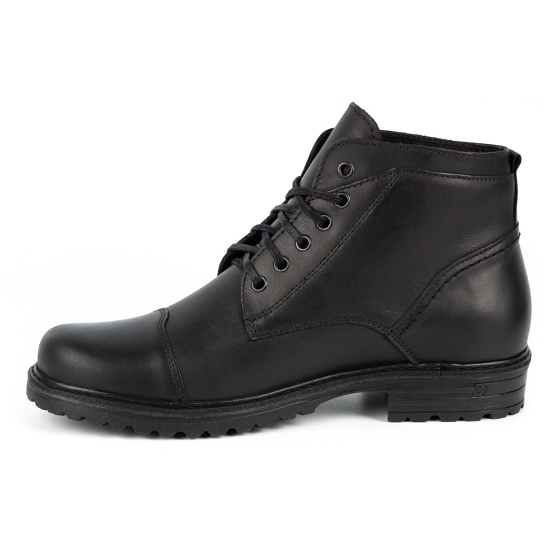 Olivier Botas de homem Military Mpb pretas em pele preto 1