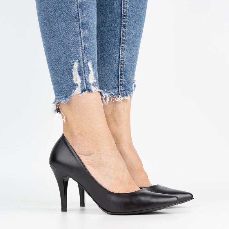 Ivbut Bombas de salto alto polonês 744IV preto 1