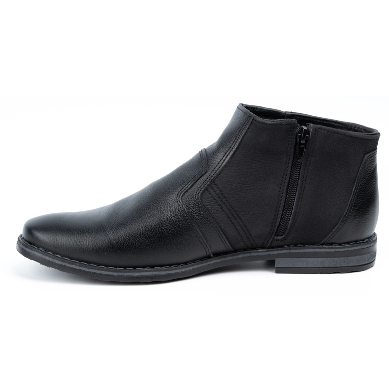 Olivier Botas de inverno em pele de homem Botas Chelsea 903KZ pretas preto 1