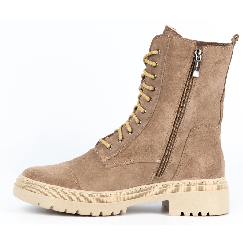 WASAK Botas de inverno em pele de mulher com atacadores 0640 bege 2