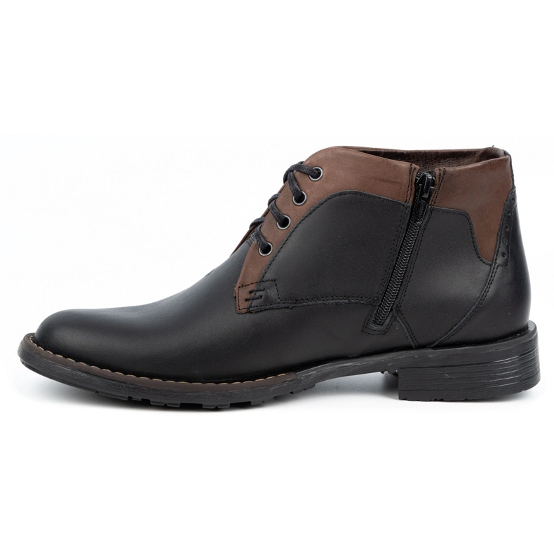 Polbut Botas de inverno masculinas de couro J43S pretas preto 1
