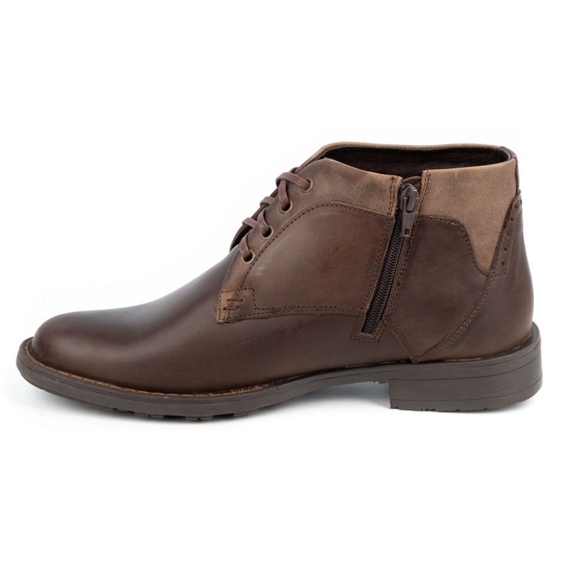 Polbut Sapatos de couro de inverno masculino J43S marrom bege 1