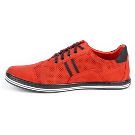 Polbut Sapatos casuais de homem 1801P nubuck vermelho com preto 1 Polbut Sapatos casuais de homem 1801P nubuck vermelho com preto 1