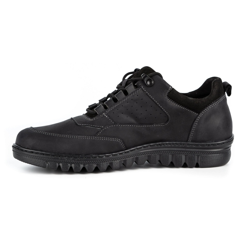 WASAK Sapatos de couro masculinos casuais 0228W preto 1
