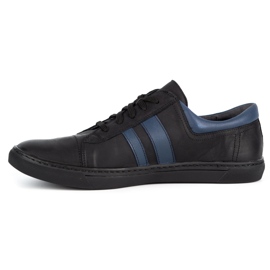 WASAK Sapatos masculinos casuais de couro 0150W preto 1