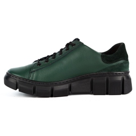 WASAK Sapatos femininos tênis de couro 0663W verde 1