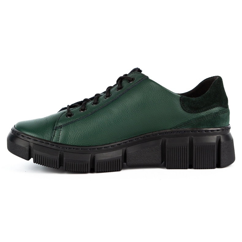 WASAK Sapatos femininos tênis de couro 0663W verde 1