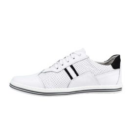 Polbut Sapatos casuais masculinos 1801P branco com preto 1