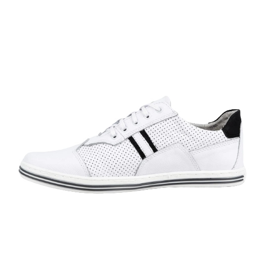 Polbut Sapatos casuais masculinos 1801P branco com preto 1