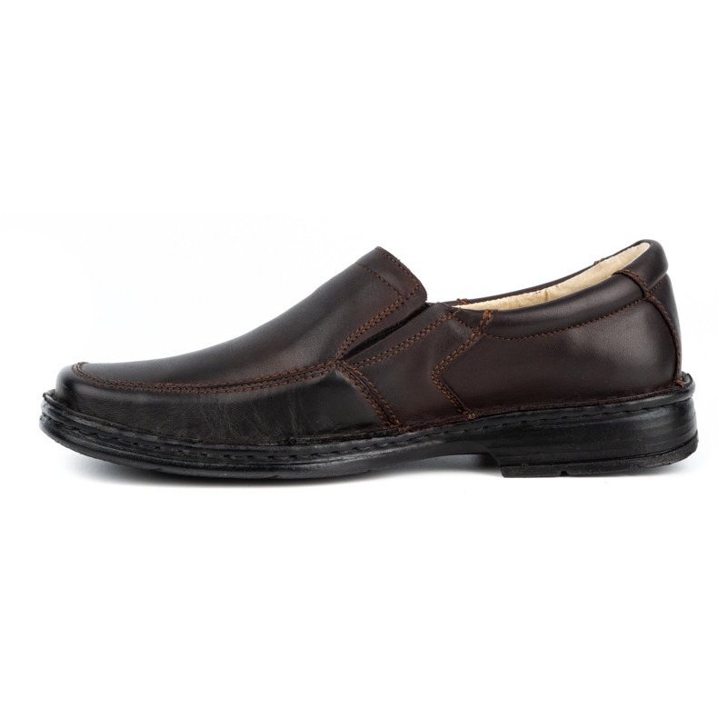 WASAK Sapatos slip-on de homem em pele 0114W castanho 1