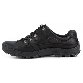 Olivier Sapatos de trekking de homem em pele 213GT preto 1