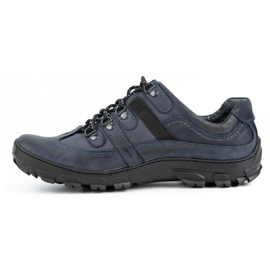 Olivier Sapatos de trekking de homem em pele 213GT azul marinho 1