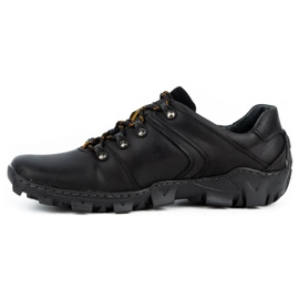 Olivier Sapatos de trekking de homem em pele 214GT preto 1
