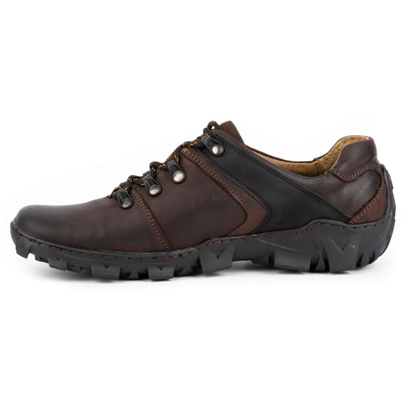 Olivier Sapatos de trekking de homem em pele 214GT castanho marrom 1