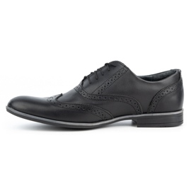 Olivier Sapato formal de couro Brogues 306GT preto 1