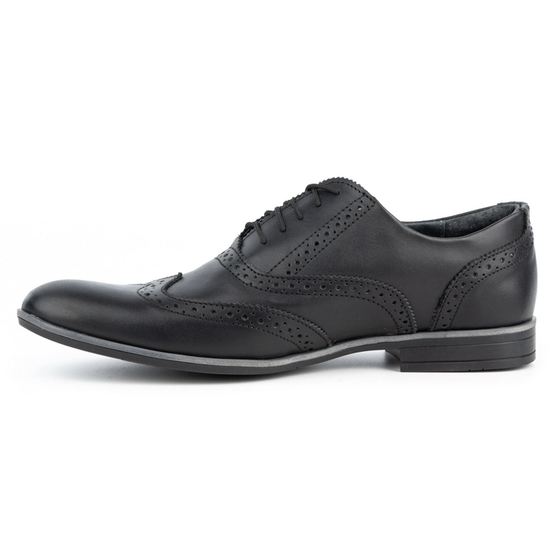 Olivier Sapato formal de couro Brogues 306GT preto 1