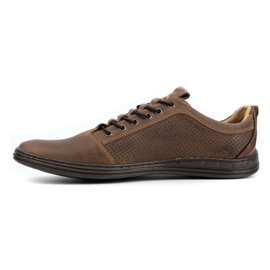 Polbut Sapatos masculinos casuais de couro 2121p marrom 1