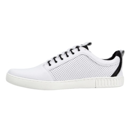 Polbut Sapatos masculinos casuais de couro 2121P/2 branco 1