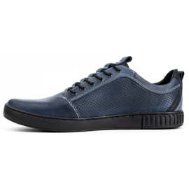 Polbut Sapatos casuais de homem em pele 2121P/2 azul marinho 1
