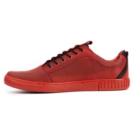 Polbut Sapatos casuais em pele de homem 2121P/2 vermelho 1