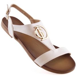 Potocki Sandálias rasas brancas confortáveis ​​para mulher S.Barski Kv 5541-32 branco 1