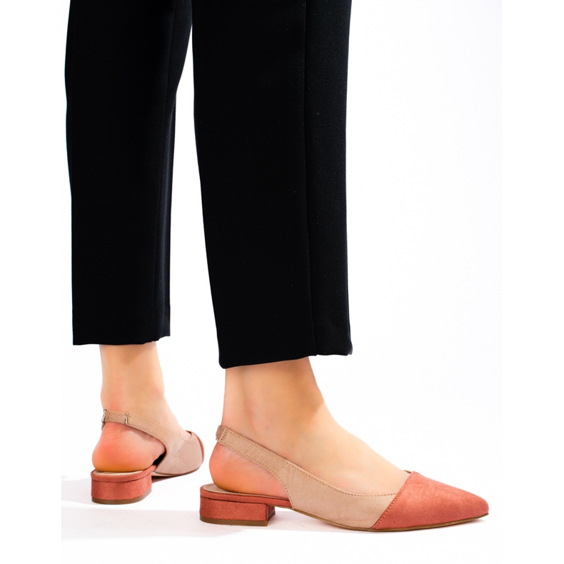 Sapatos de salto femininos abertos Shelovet bege 1