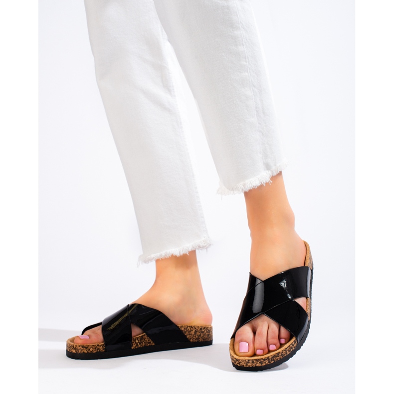 W. Potocki Sandálias de cortiça pretas de mulher Shelovet preto 1