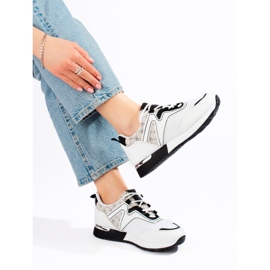 Sapatos desportivos de mulher branco preto Shelovet 2