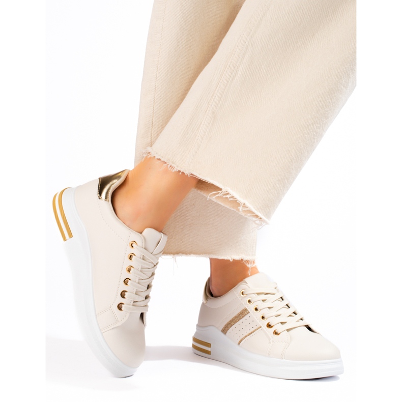Sapatos desportivos de mulher bege Shelovet 1