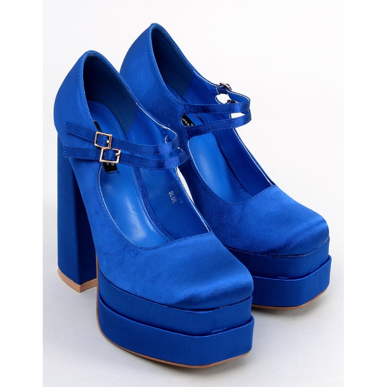 Sapato plataforma de cetim Prandi Blue azul 1
