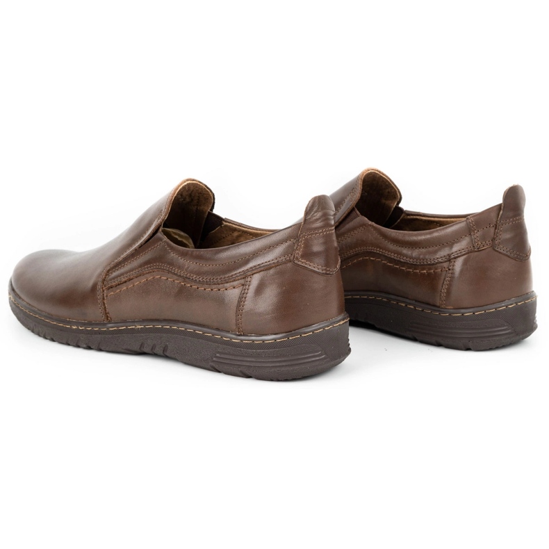 Olivier Sapatos mocassins masculinos de couro 727MP castanhos marrom 4