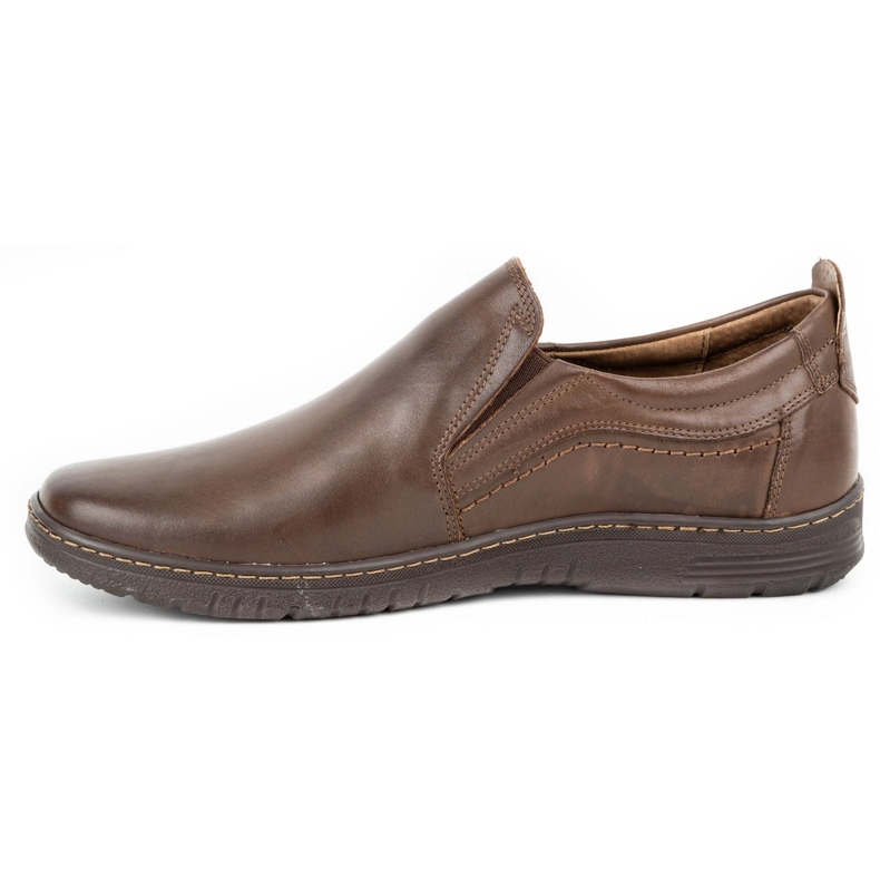 Olivier Sapatos mocassins masculinos de couro 727MP castanhos marrom 1