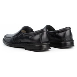 WASAK Mocassins masculinos de couro 0114W, preto 4