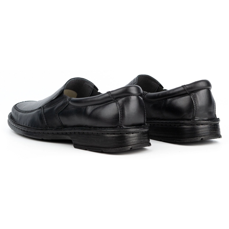 WASAK Mocassins masculinos de couro 0114W, preto 4