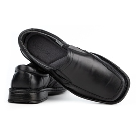 WASAK Mocassins masculinos de couro 0114W, preto 3