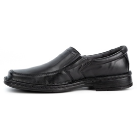 WASAK Mocassins masculinos de couro 0114W, preto 1
