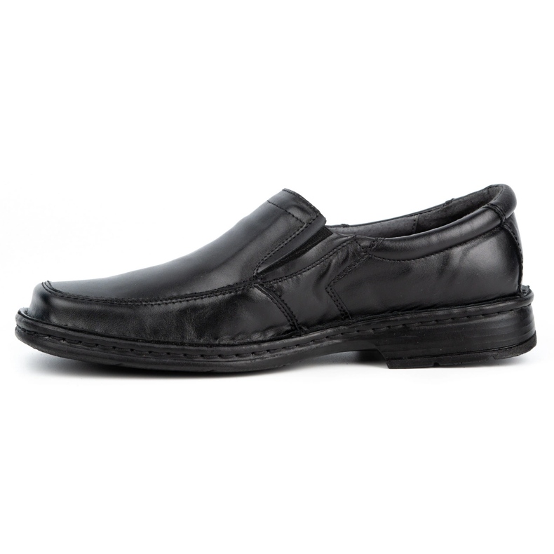 WASAK Mocassins masculinos de couro 0114W, preto 1