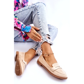 PS1 Mocassins femininos confortáveis ​​de camurça bege Lucca 6